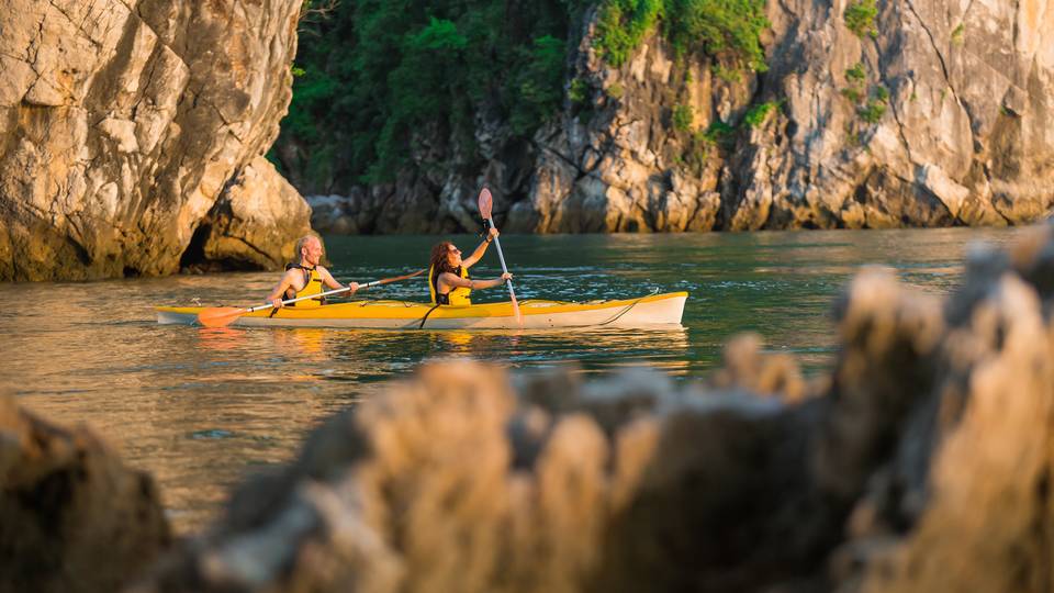 Kayaking in Halong Bay