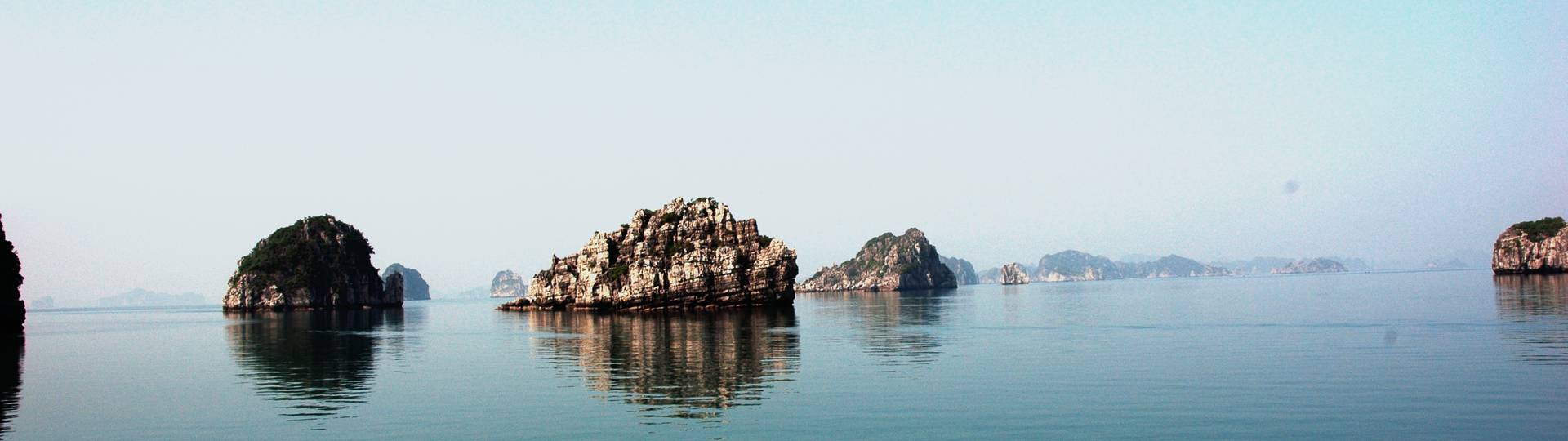 Limestone karsts on Halong Bay